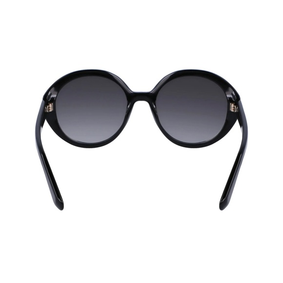 NWT SALVATORE FERRAGAMO 57mm OVAL BLACK SUNGLASSES - Picture 4 of 14